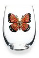 Jewelled Stemless Wine Glass - Butterfly