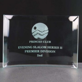5mm Curved Jade Glass Plaque 6" x 4"