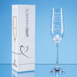 Diamante Petit Heart Champagne Flute